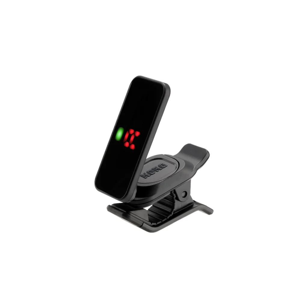 Afinador de clip Korg Pitchclip 2 (PC-2) con pantalla LED de alta visibilidad para guitarra y bajo.