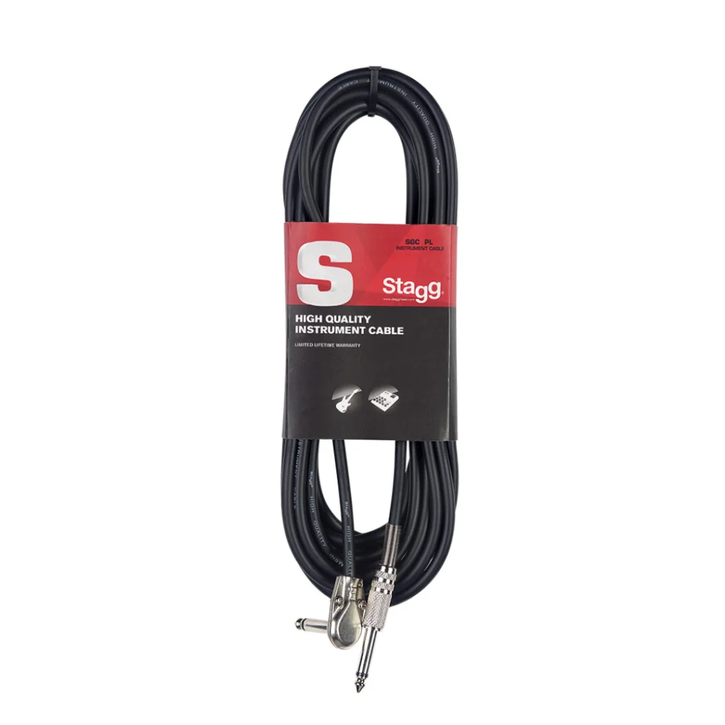 Cable para instrumento Stagg SGC6PL de 6 metros de la serie High Quality con empaque original y conectores mixtos.